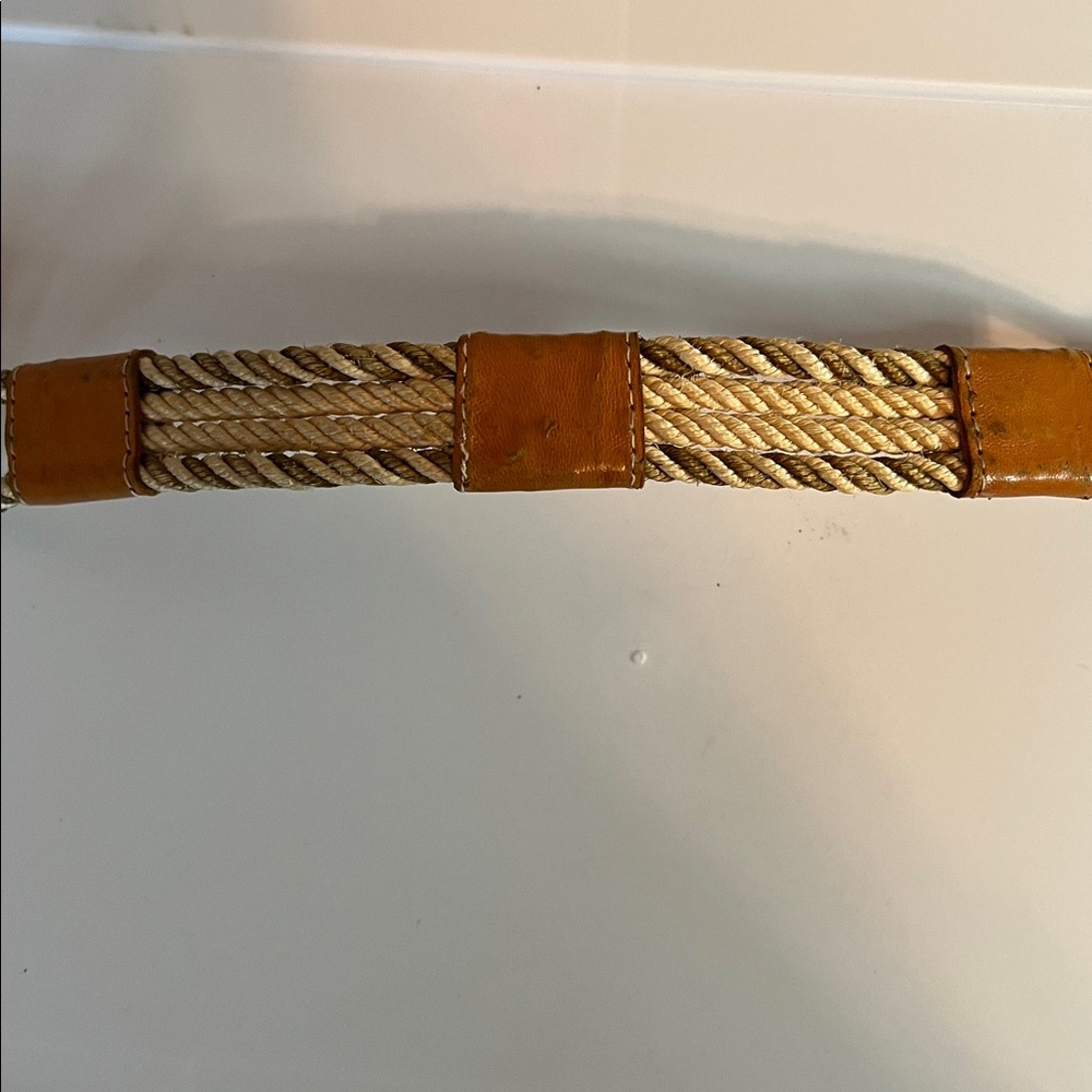 Vintage Leather Woven Rope Horse Head Buckle Belt Size 22 - Picture 8 of 10